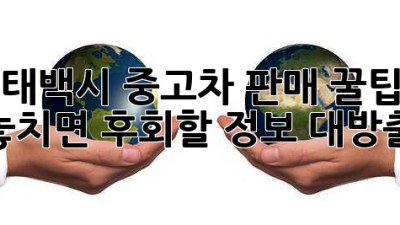 태백시 중고차 판매 꿀팁! ✨ 놓치면 후회할 정보 대방출!