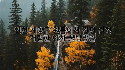 인천 계양구 원룸이사 간편 신청! 저렴한 이사 꿀팁大방출 ✨